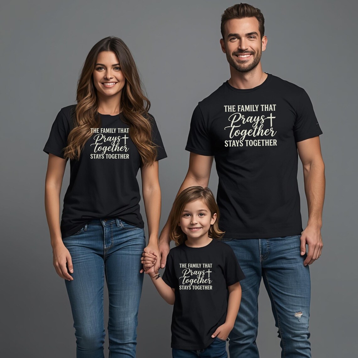 The Family That Prays Together Stays Together PNG Christian family shirt design